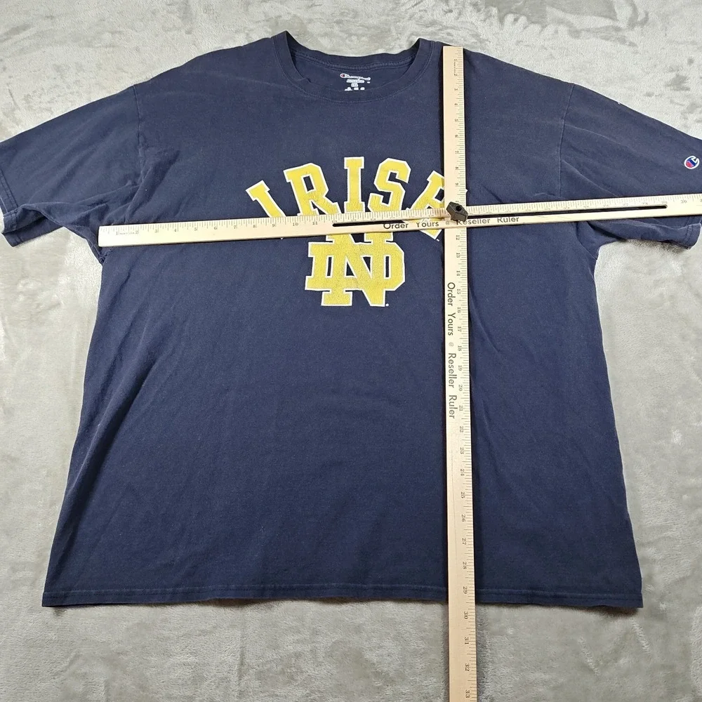 Vintage Notre Dame Shirt Mens XXL Blue Champion Fighting Irish Football Y2K NCAA - Picture 6 of 7